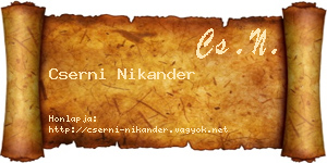 Cserni Nikander névjegykártya